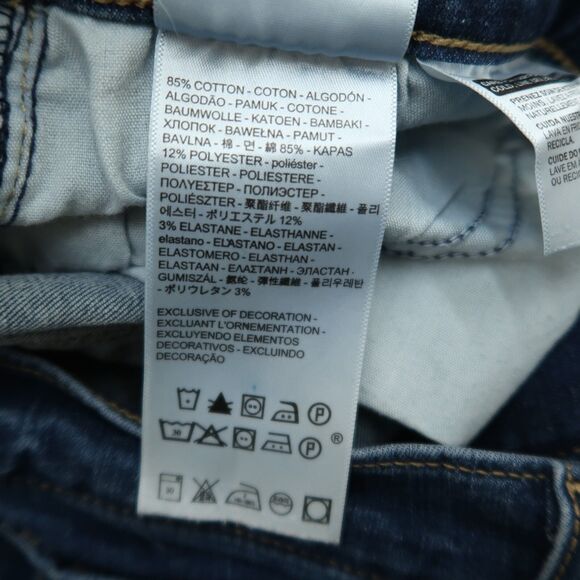 Levi's 720 Jeans Women's 34 Blue High-Rise Super Skinny 29" Inseam Distressed - Picture 11 of 16